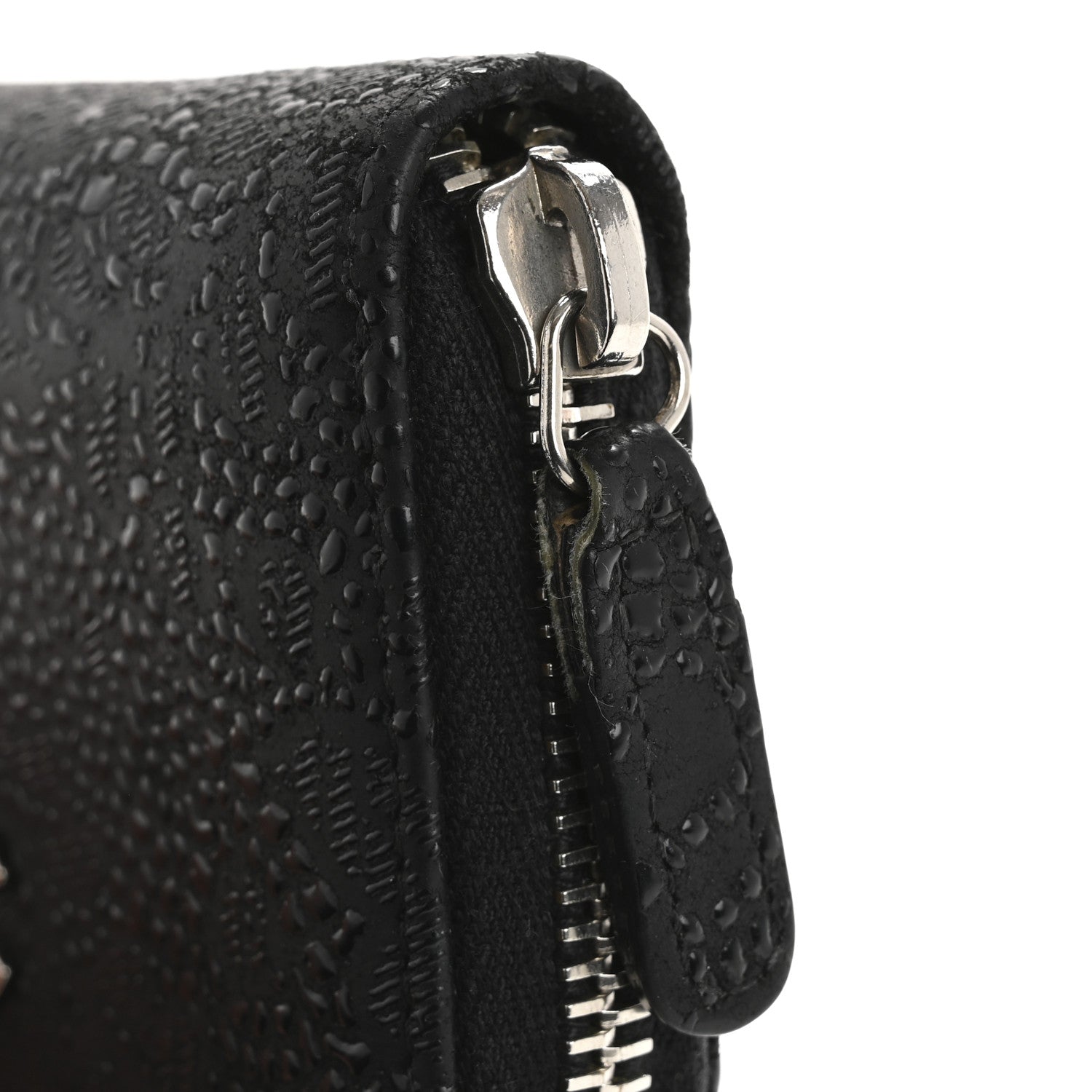 Chanel Calfskin Floral Embossed Zipped Coin Purse Black 10 of 13