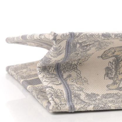 Christian Dior Canvas Embroidered Medium Dioriviera Toile De Jouy Book Tote Gray 8 of 9