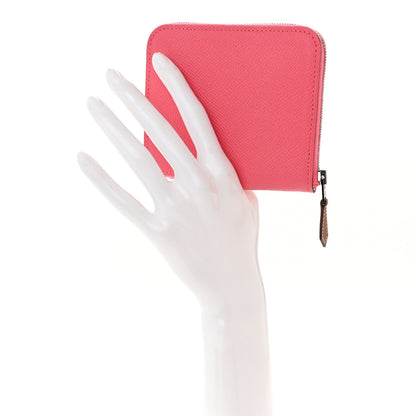 Hermes Epsom Silk'In Compact Wallet Rose Azalee 2 of 8