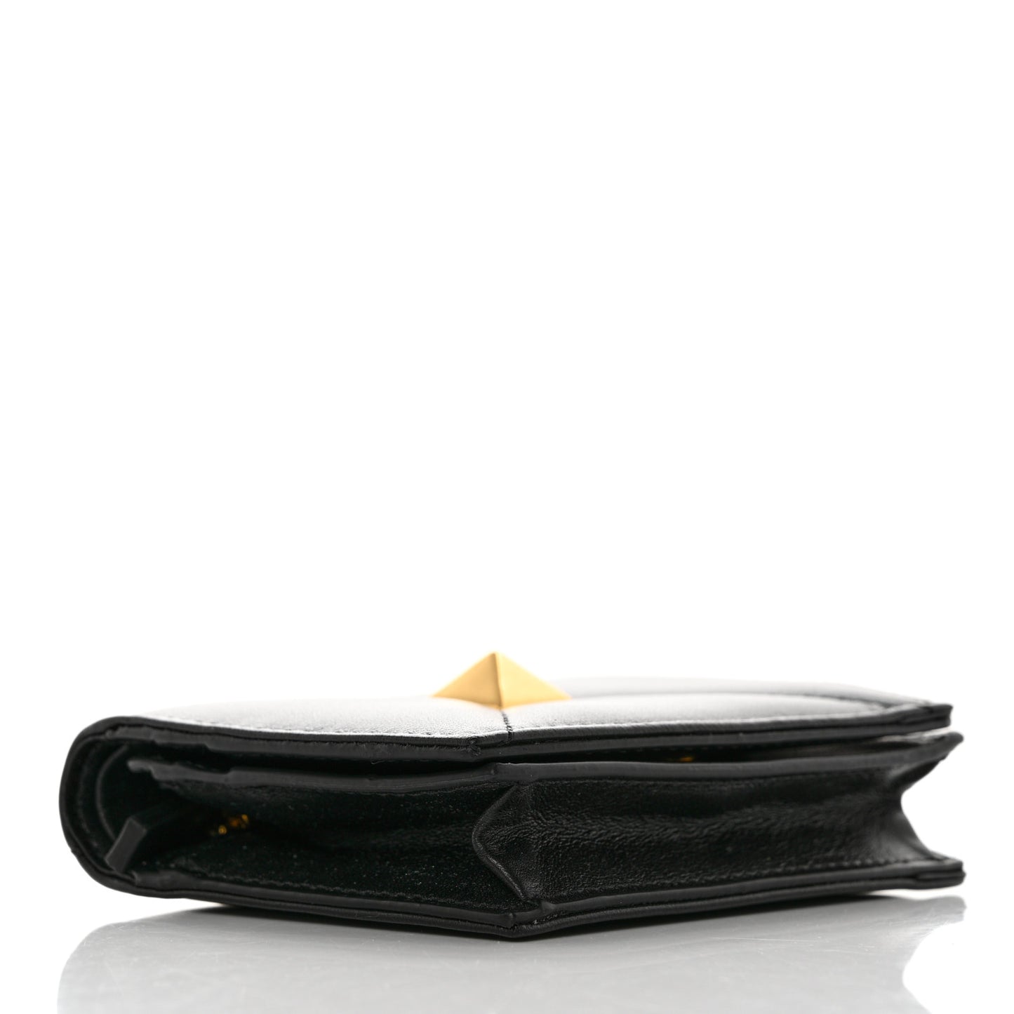 Nappa Roman Stud Small Flap Wallet Black