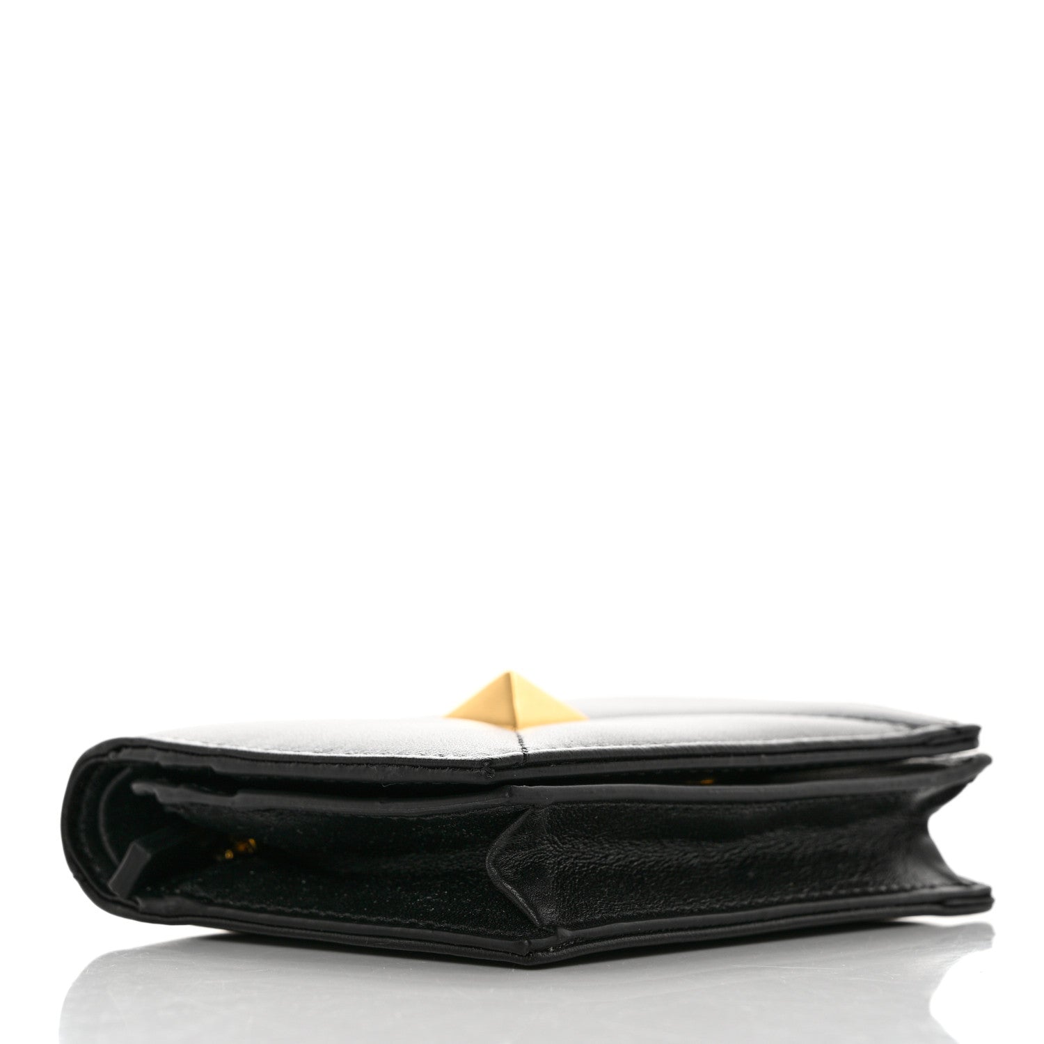 Valentino Garavani Nappa Roman Stud Small Flap Wallet Black 4 of 7