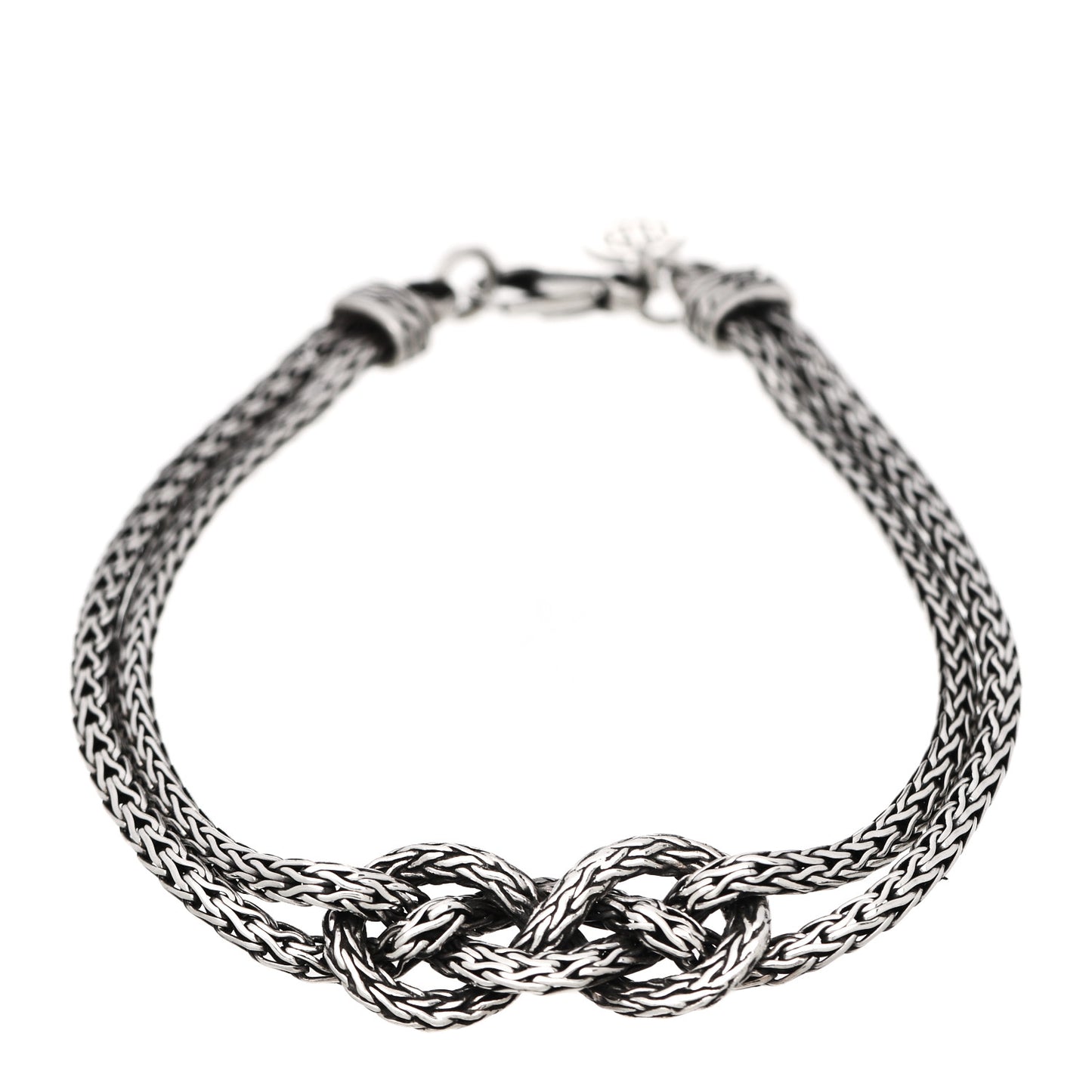 Sterling Silver Classic Chain Knot Station Bracelet