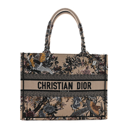 Christian Dior Canvas Embroidered Jardin D'Hiver Medium Book Tote Beige Multicolor 1 of 10