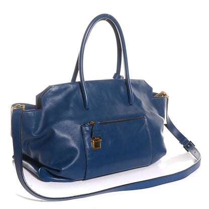 Miu Miu Vitello Soft Tote Cobalto 3 of 9