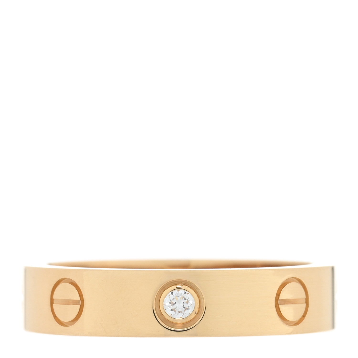 Cartier 18K Yellow Gold Diamond 4mm LOVE Wedding Band Ring 51 5.75 1 of 4
