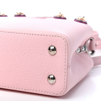 Louis Vuitton Taurillon Flowers Capucines Mini Pink 7 of 9