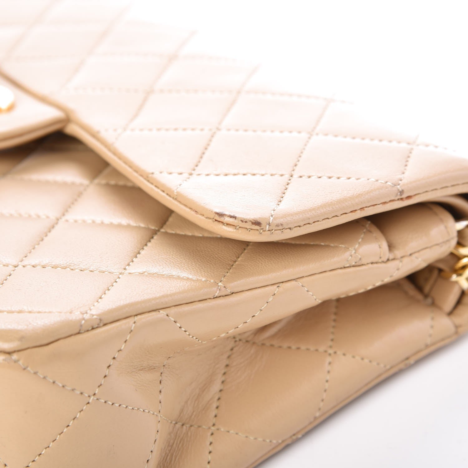 Chanel Lambskin Quilted Small Double Flap Beige 13 of 25
