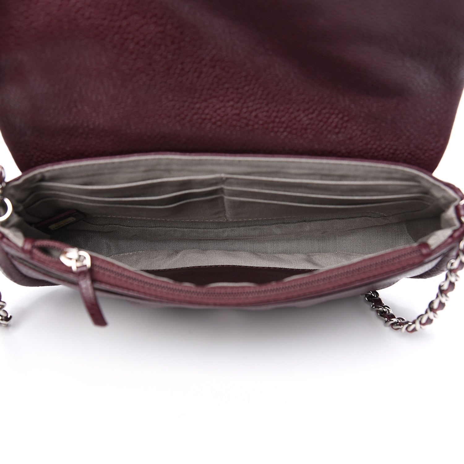Chanel Caviar Half Moon Wallet On Chain WOC Bordeaux 4 of 11