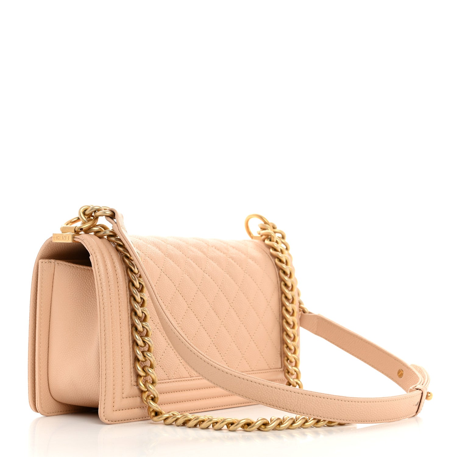 Chanel Caviar Quilted Medium Boy Flap Beige 2 of 10