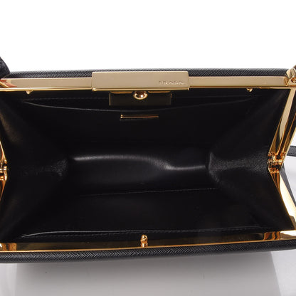 Prada Saffiano City Calf Light Frame Bag Nero Black 6 of 8