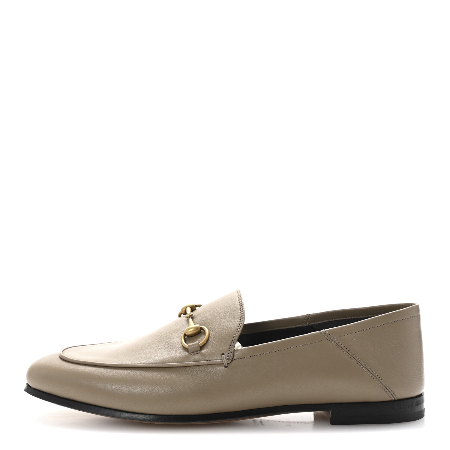 Gucci Lambskin Womens Brixton Horsebit Loafers 40 Mud 1 of 10