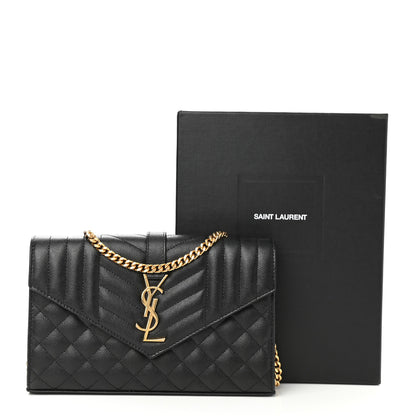 Saint Laurent Grain De Poudre Textured Mixed Matelasse Triquilt Small Monogram Satchel Black 11 of 11