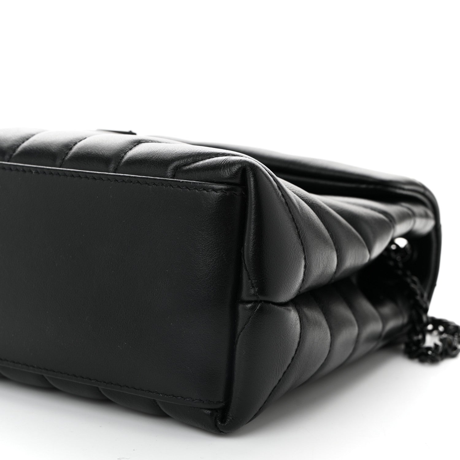 Saint Laurent Calfskin Y Quilted Monogram Monochrome Small Loulou Chain Satchel Black 10 of 10