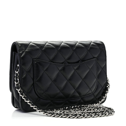 Chanel Lambskin Quilted Wallet On Chain WOC Black 2 of 11