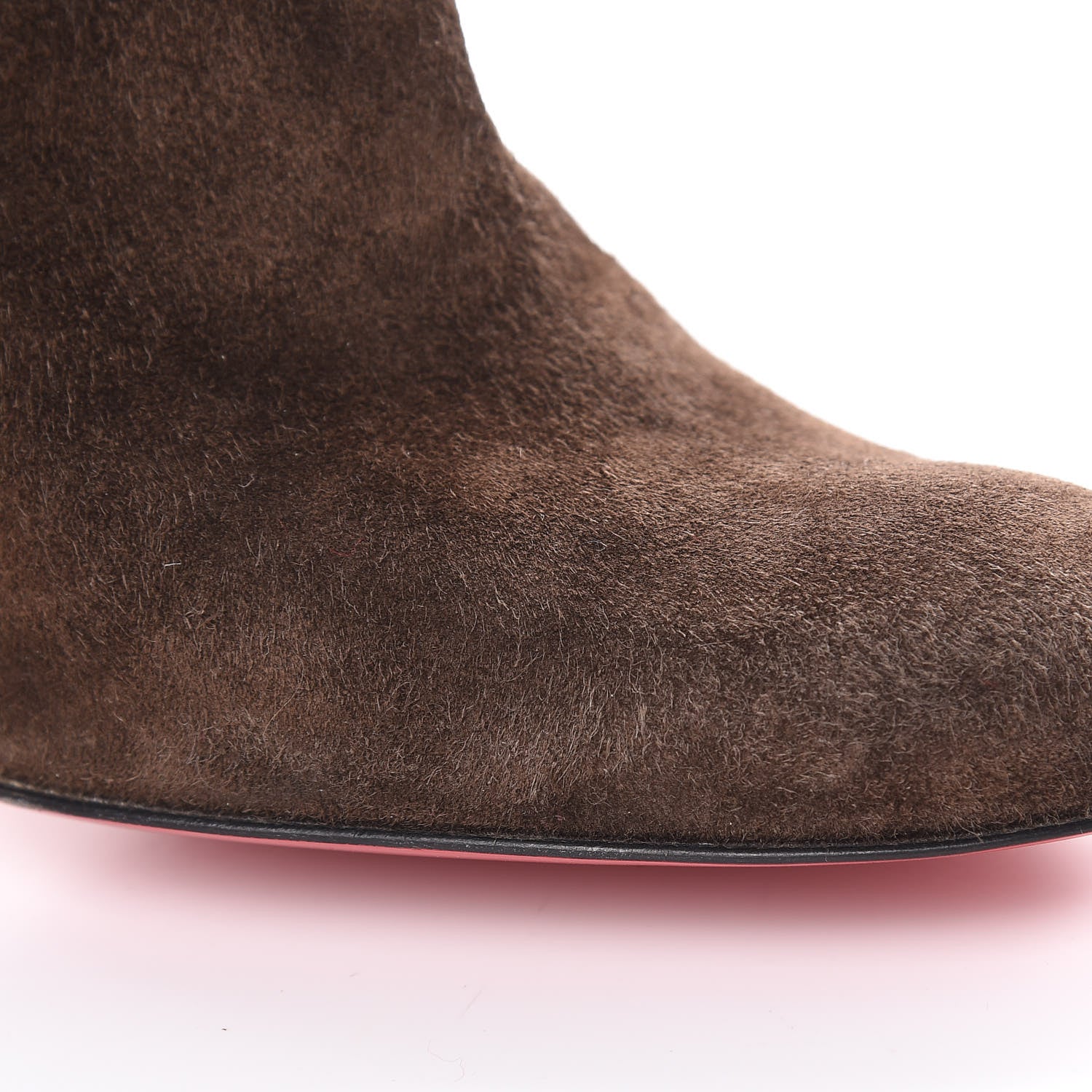 Christian Louboutin Veau Velours Miss Tack Booty 85 Ankle Boots 38 Coffee 9 of 10