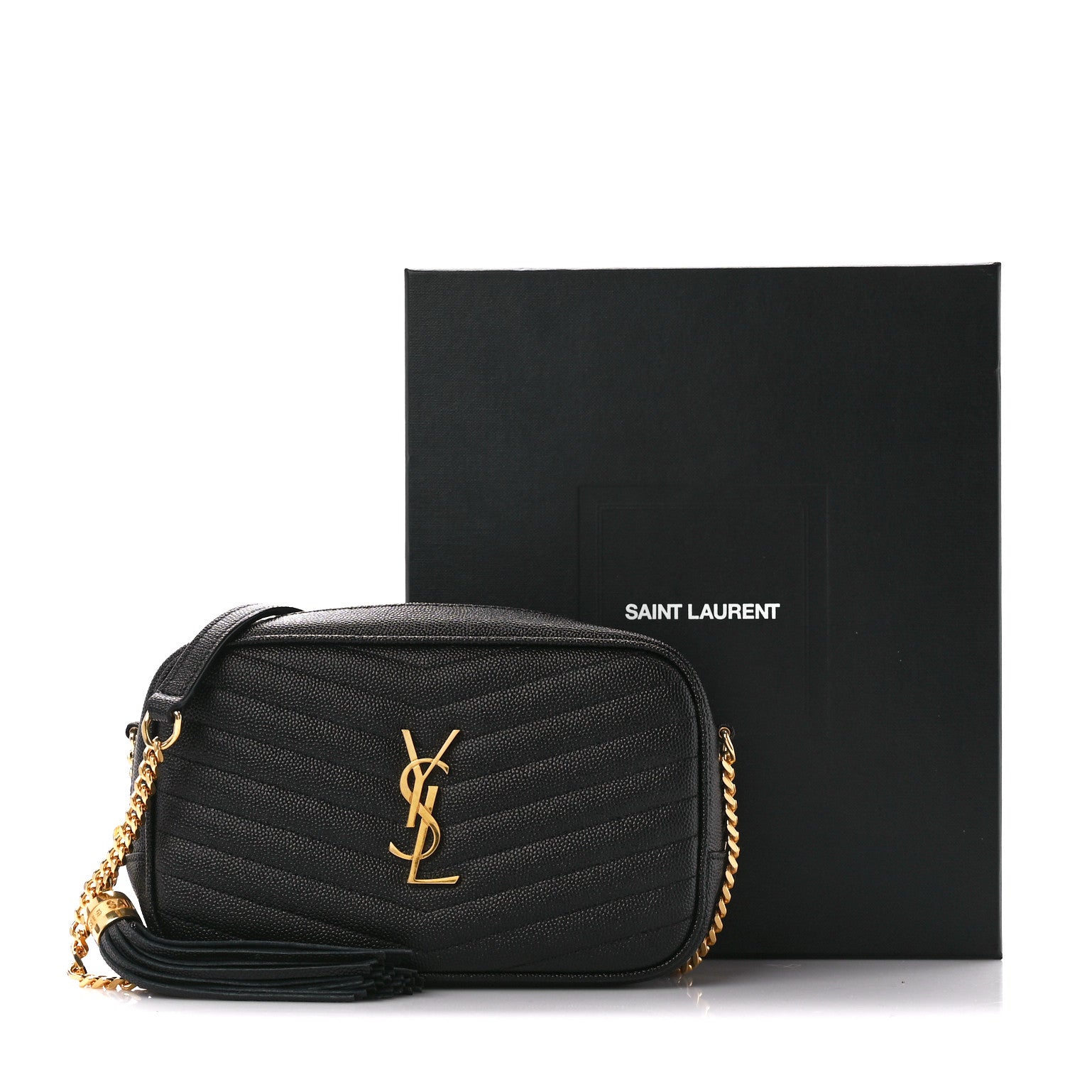 Saint Laurent Grain De Poudre Matelasse Monogram Mini Lou Camera Bag Black 11 of 11