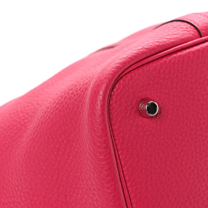 Hermes Taurillon Clemence Swift Eclat Picotin Lock 22 MM Framboise Rouge Sellier 11 of 12