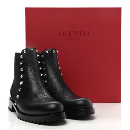 Valentino Garavani Calfskin Rockstud Beatle Chelsea 20mm Ankle Boots 38 Black 9 of 9