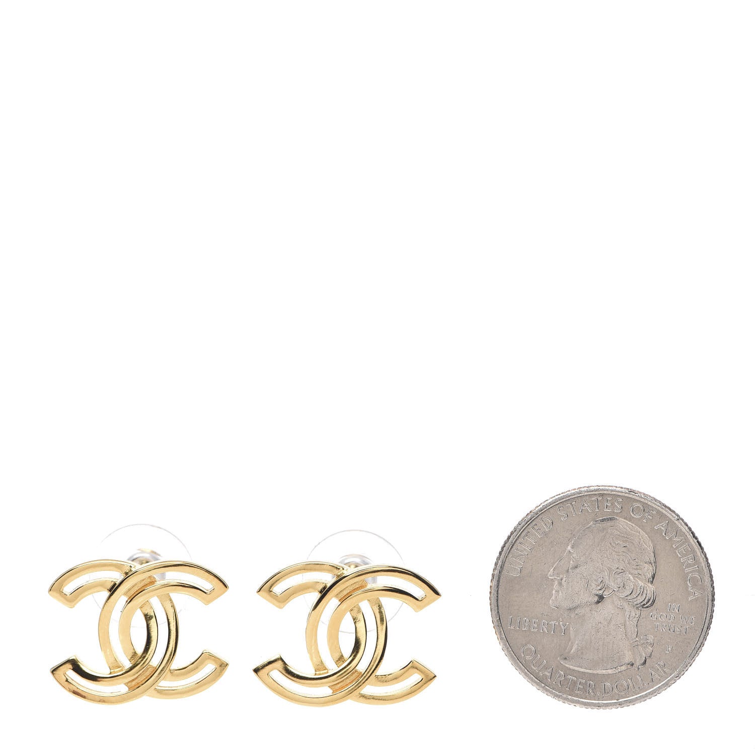 Chanel Metal Obazine CC Earrings Gold 2 of 4