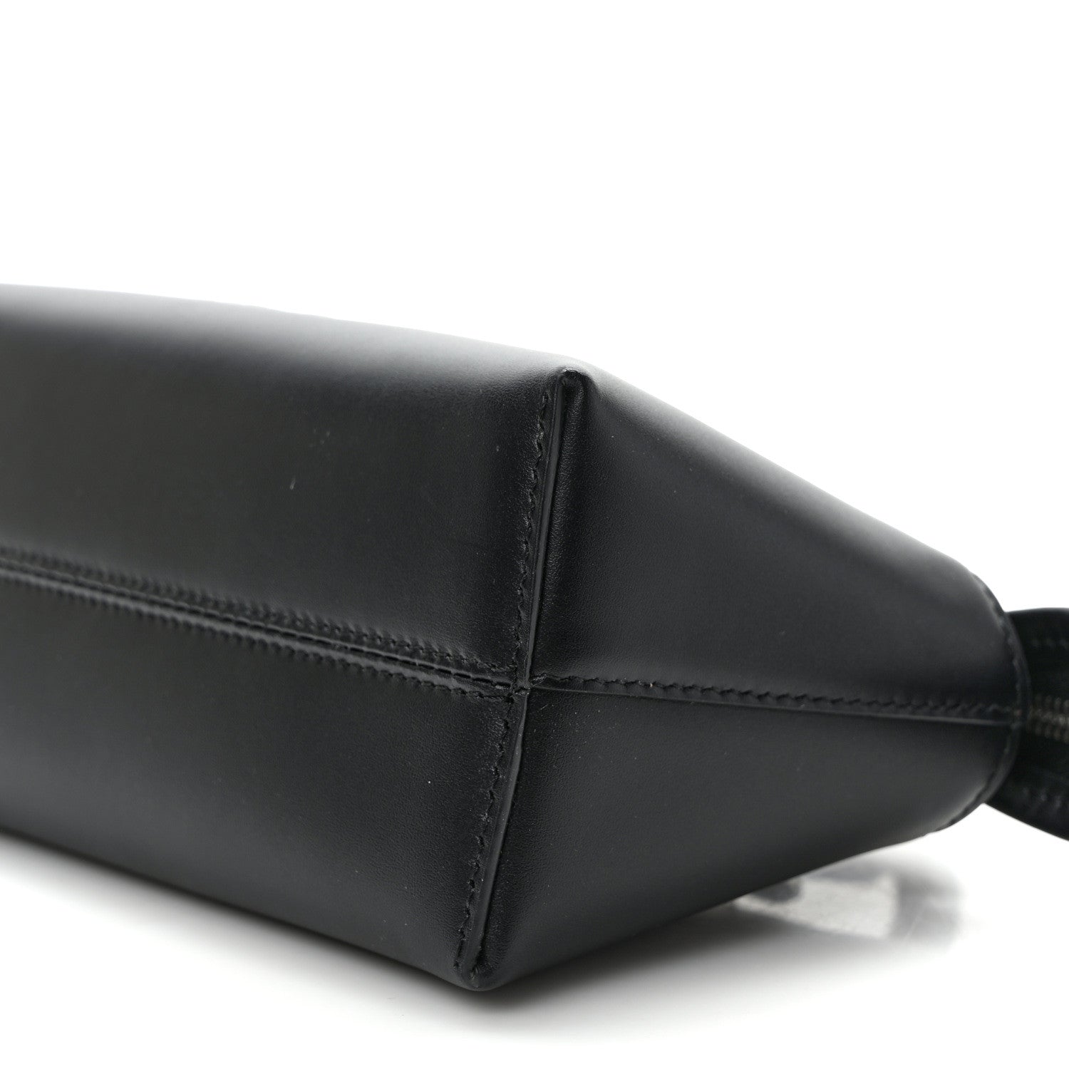 Fendi Vitello King Plexiglass Logo Embossed Mini By The Way Top Handle Boston Bag Black White 9 of 9