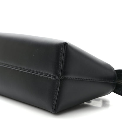 Fendi Vitello King Plexiglass Logo Embossed Mini By The Way Top Handle Boston Bag Black White 9 of 9