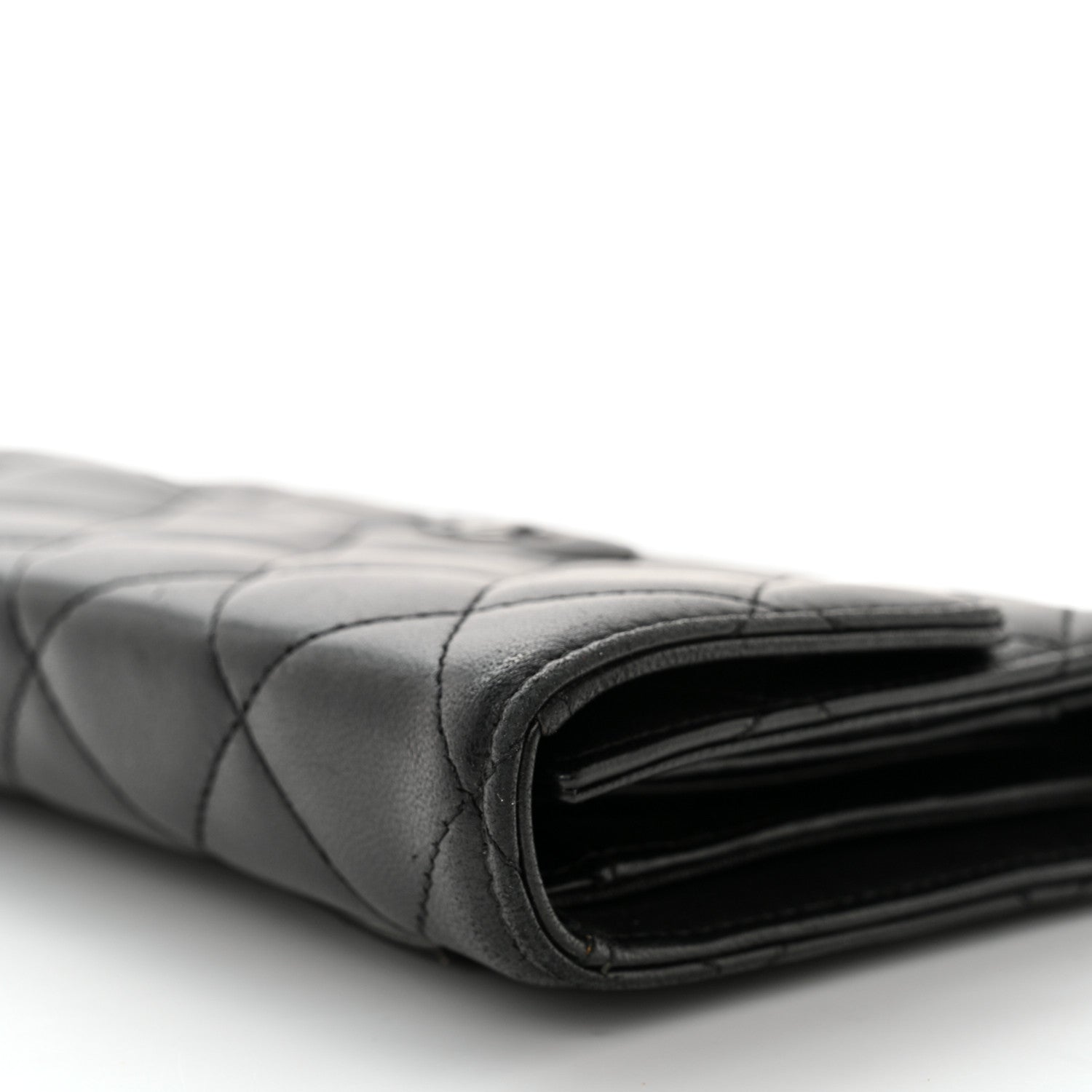 Chanel Lambskin Quilted Large Flap Wallet Black 14 of 16