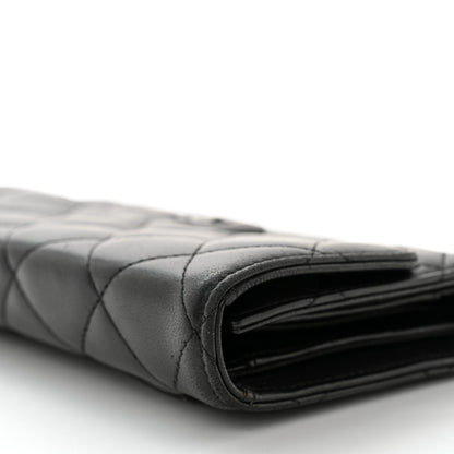 Chanel Lambskin Quilted Large Flap Wallet Black 14 of 16