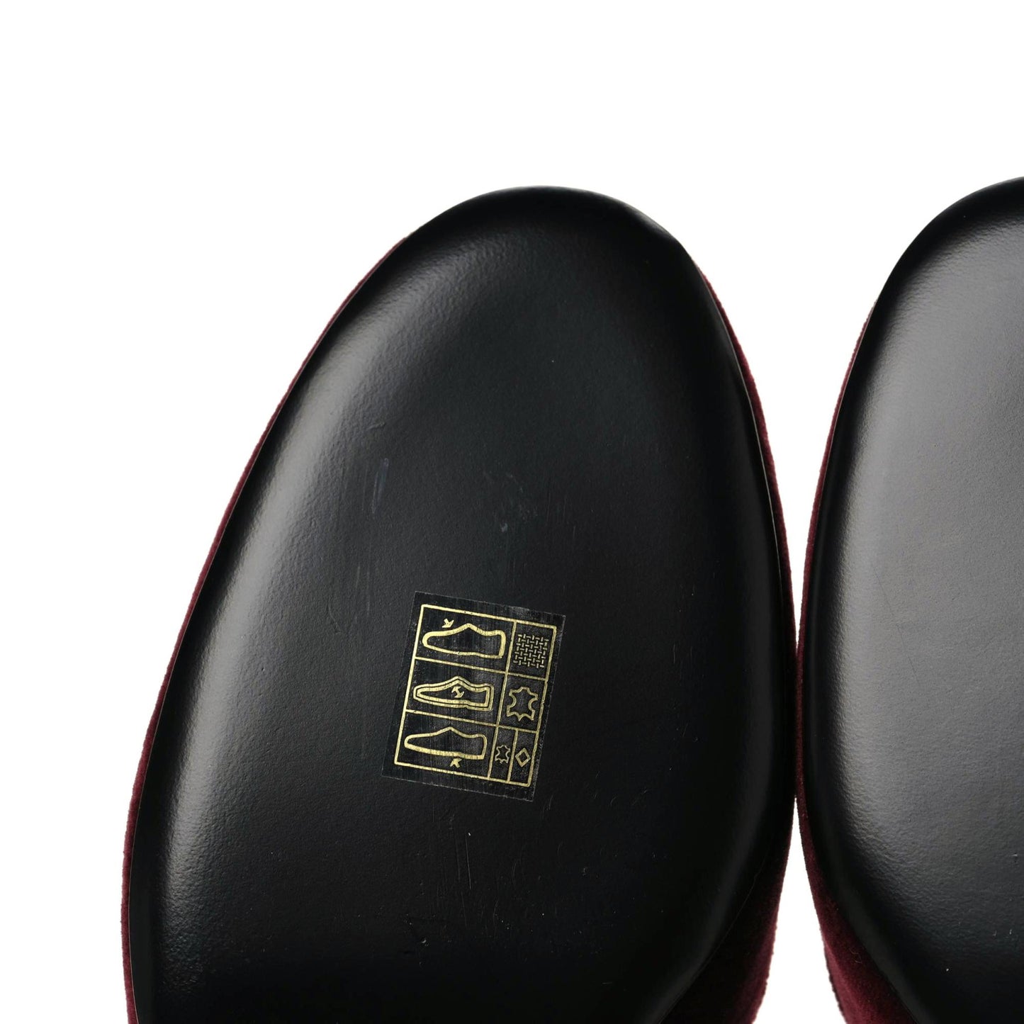 Velvet Moccasin Loafers 38 Burgundy
