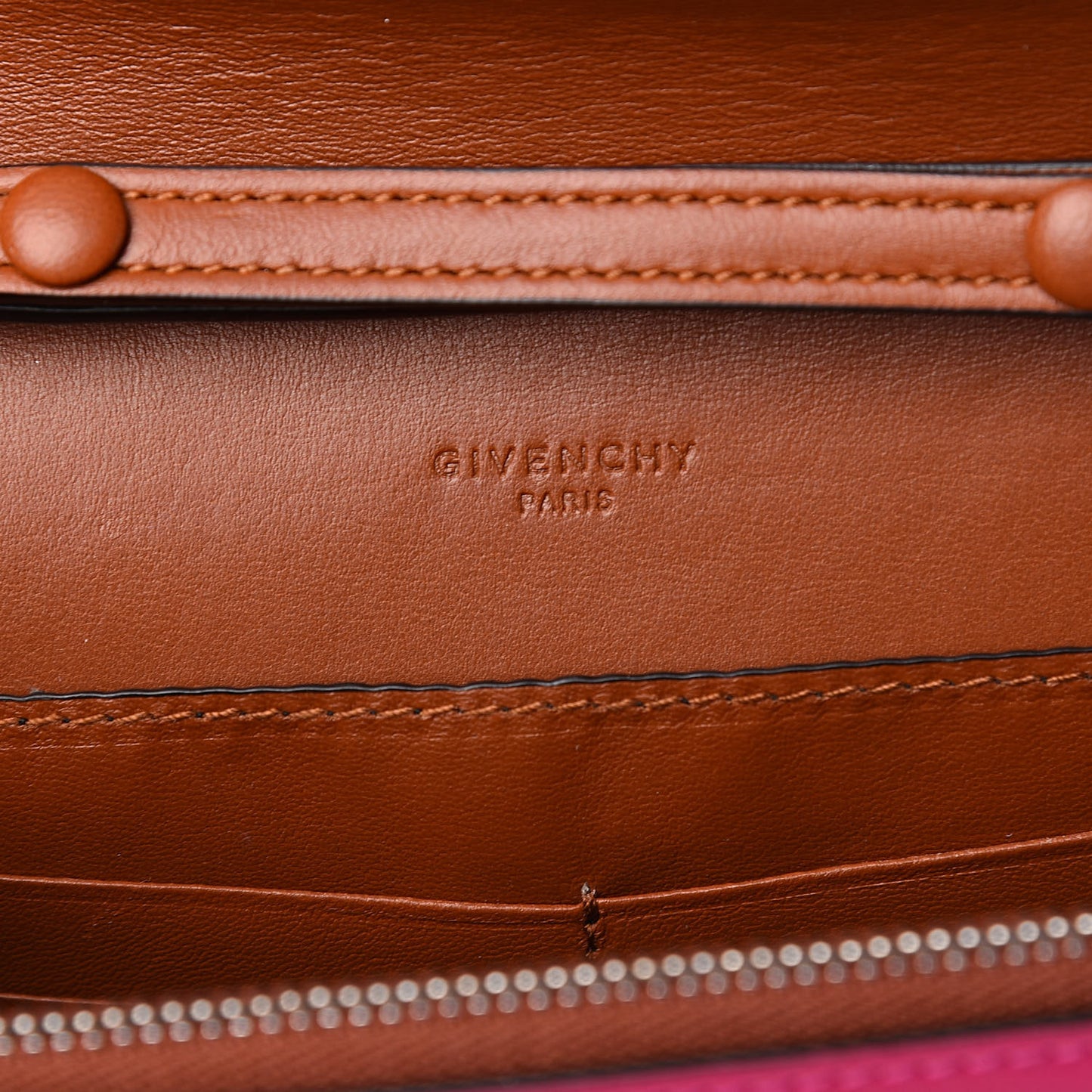 Lambskin Emblem Chain Wallet Cyclamen