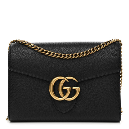 Gucci Calfskin GG Marmont Chain Wallet Black 1 of 10