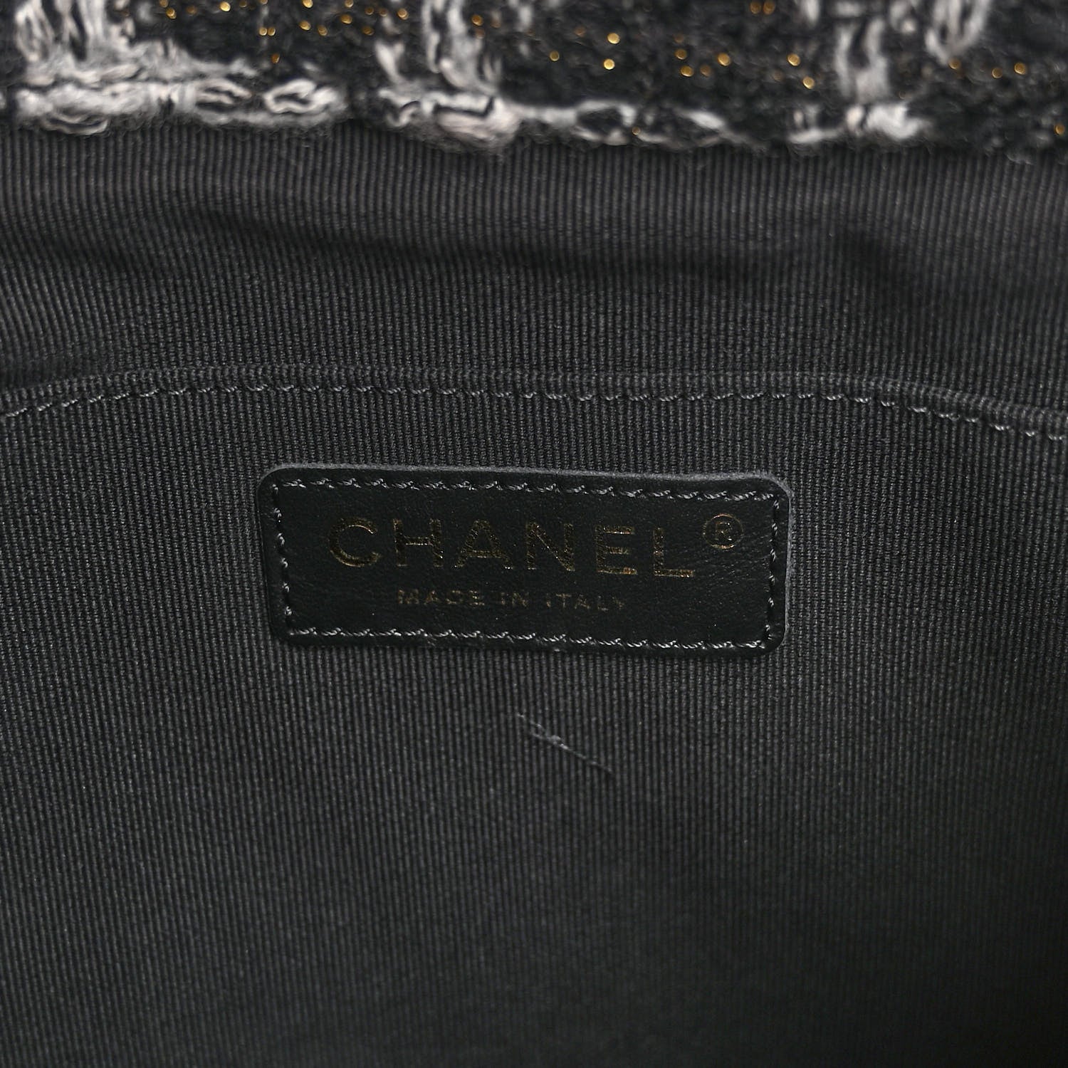 Chanel Wool Tweed Elegant Backpack Black Grey 6 of 9