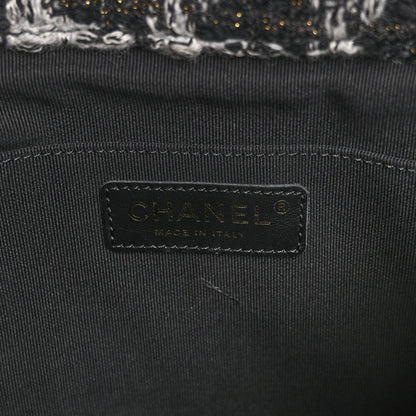 Chanel Wool Tweed Elegant Backpack Black Grey 6 of 9