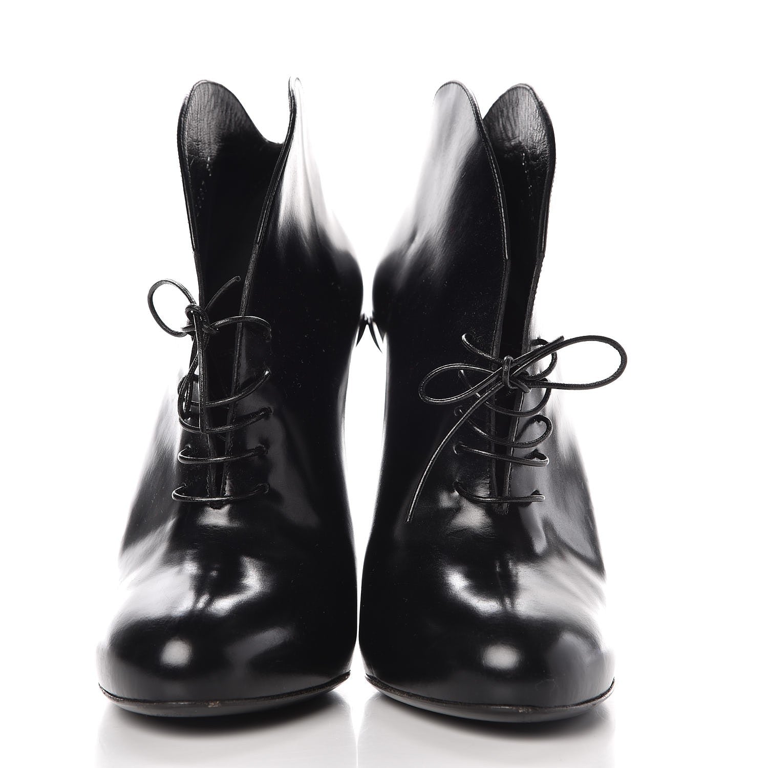 Gucci Regent Calfskin Kim Lace Up Ankle Boots 37 Black 2 of 11