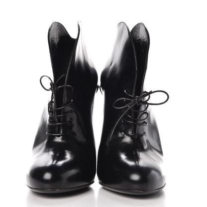 Gucci Regent Calfskin Kim Lace Up Ankle Boots 37 Black 2 of 11