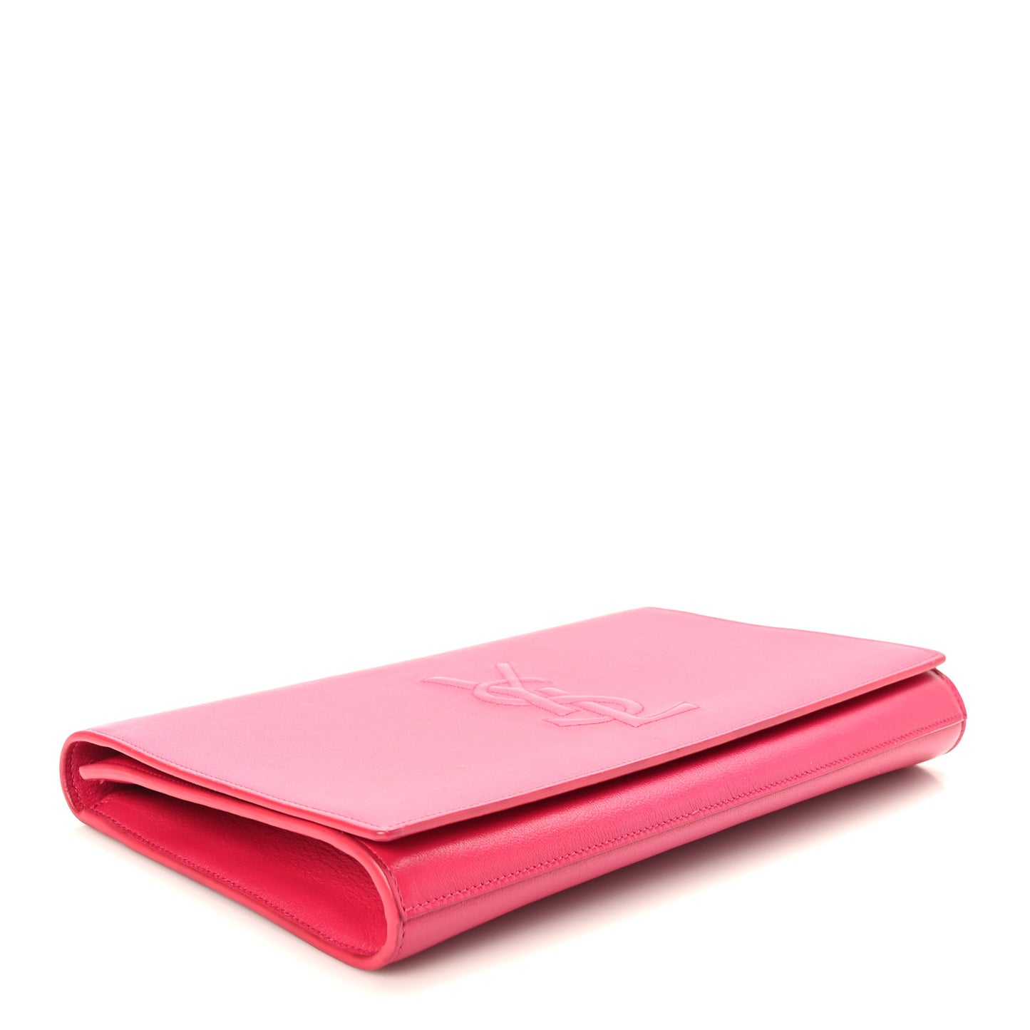 Calfskin Monogram Large Belle De Jour Clutch Lipstick Fuchsia