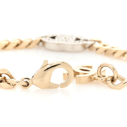 Chanel Crystal CC Chain Bracelet Gold Silver 3 of 4