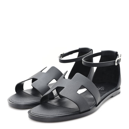 Hermes Epsom Santorini Sandals 38 Black 4 of 10