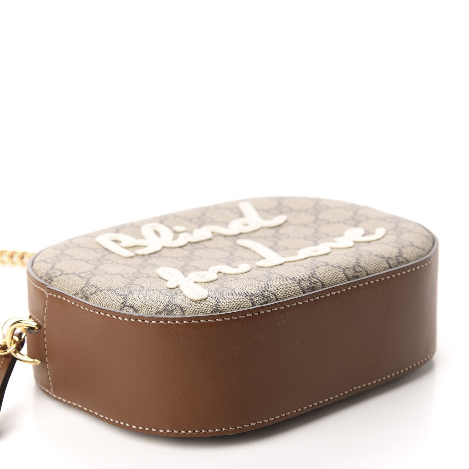 Gucci GG Supreme Monogram Blind For Love Embroidered Mini Chain Shoulder Bag Beige Tuscany 4 of 10