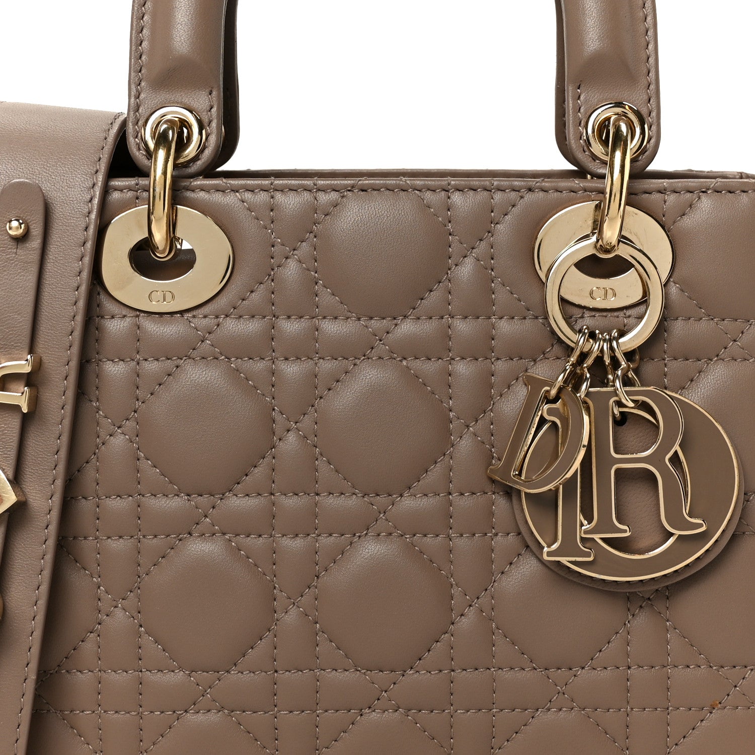 Christian Dior Lambskin Cannage Small My ABCDior Lady Dior Warm Taupe 8 of 11