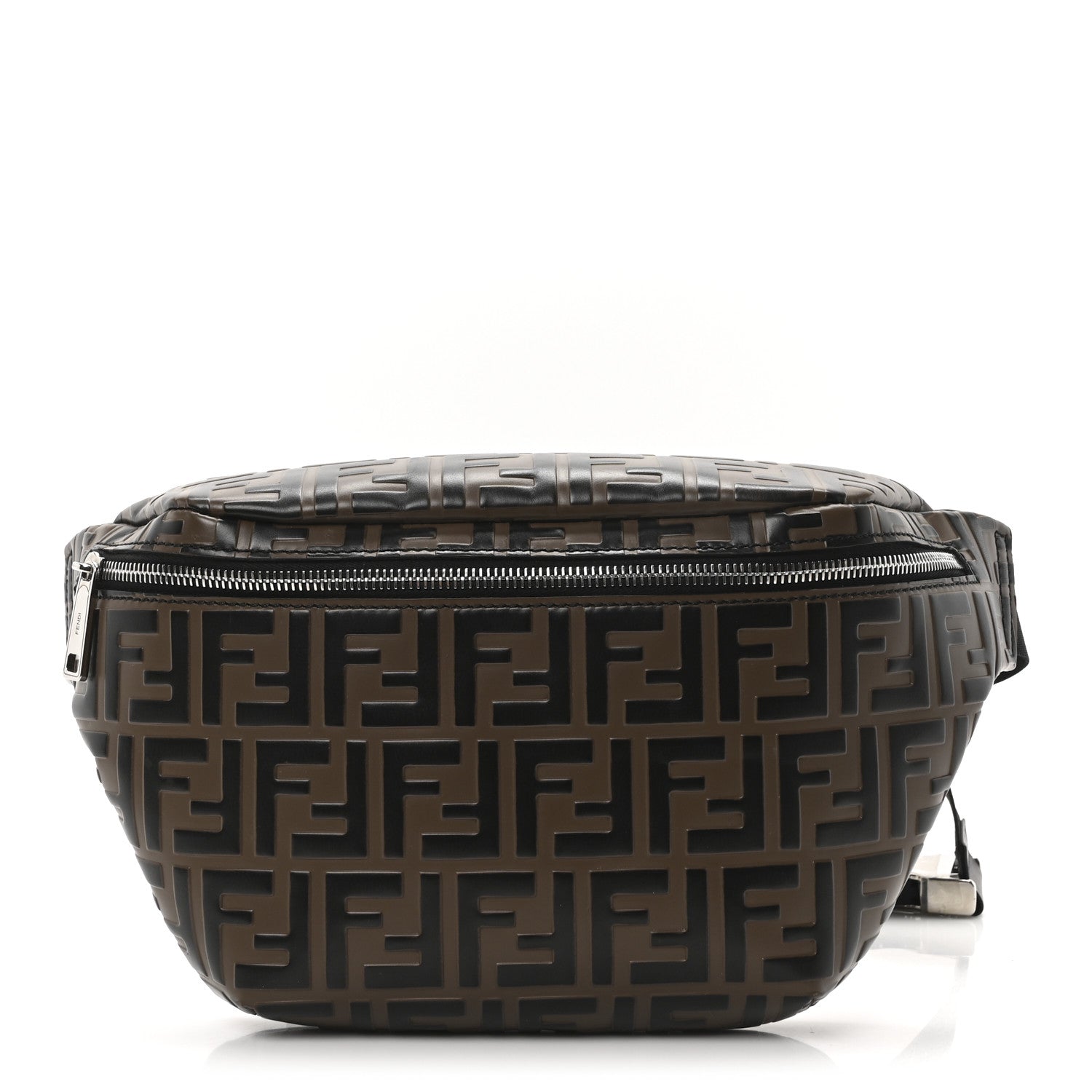 Fendi Vitello Century Bi-Color FF 1974 Embossed Belt Bag Maya Black 1 of 10