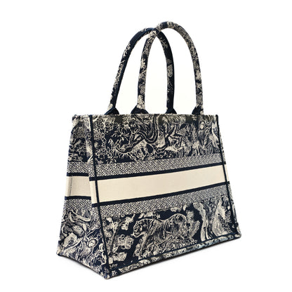 Christian Dior Canvas Embroidered Medium Dioriviera Toile De Jouy Reverse Book Tote Blue 3 of 11