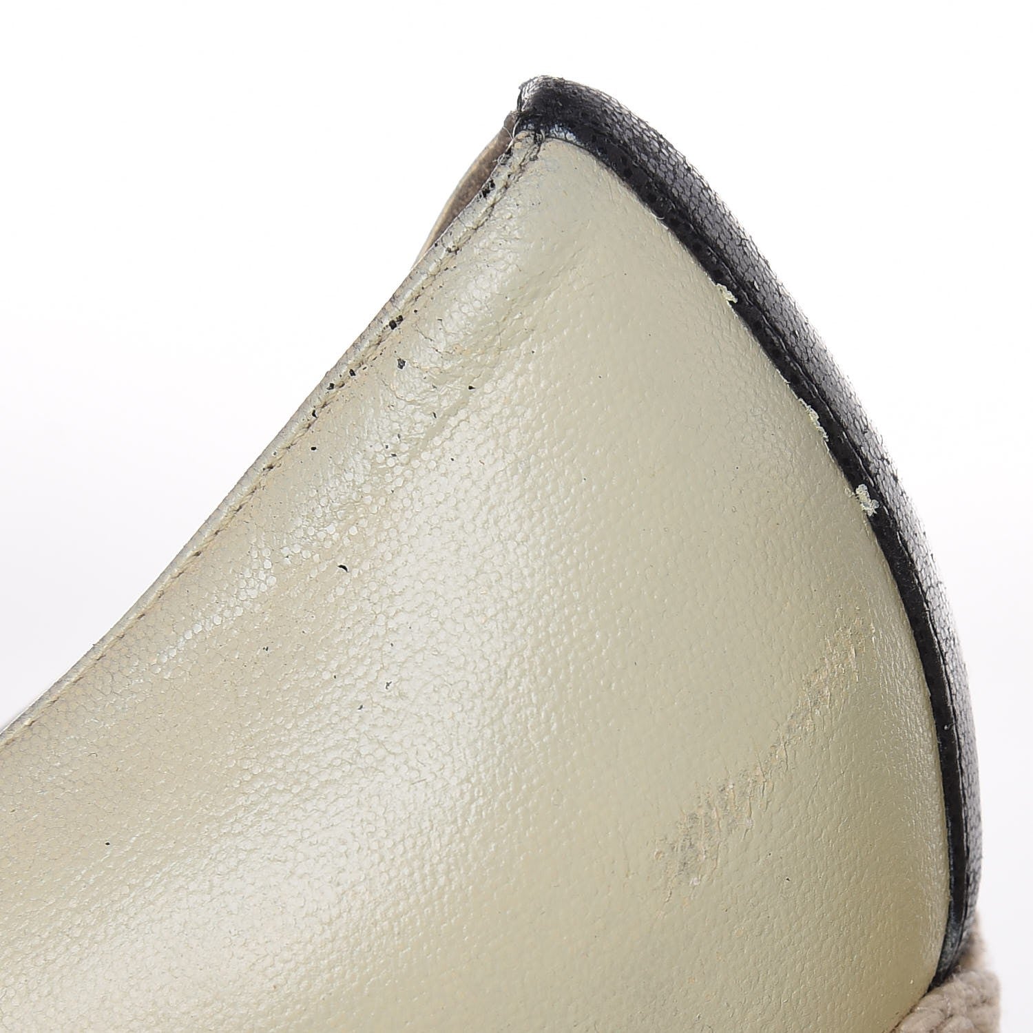 Chanel Lambskin Cap Toe Espadrille Wedge Pumps 40 Beige Black 19 of 20