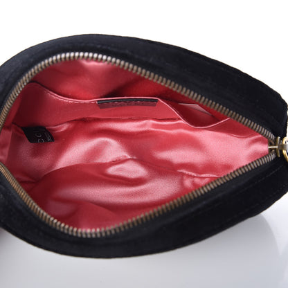 Gucci Velvet Matelasse GG Marmont Belt Bag 85 34 Black 5 of 8