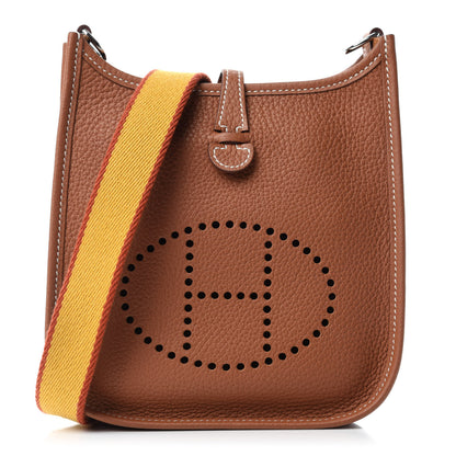 Hermes Taurillon Clemence Amazone Evelyne TPM Gold Jaune Ambre Brique 1 of 10