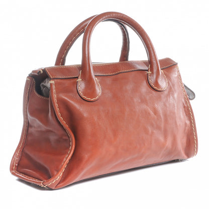 Chloe Calfskin Edith Satchel Whiskey 3 of 8