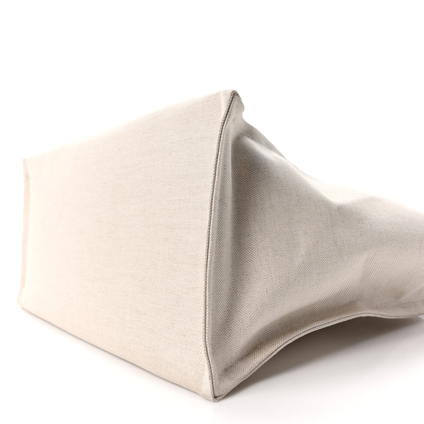 Canvas Calfskin Logo Maxi Tote Bag Beige Light Brown