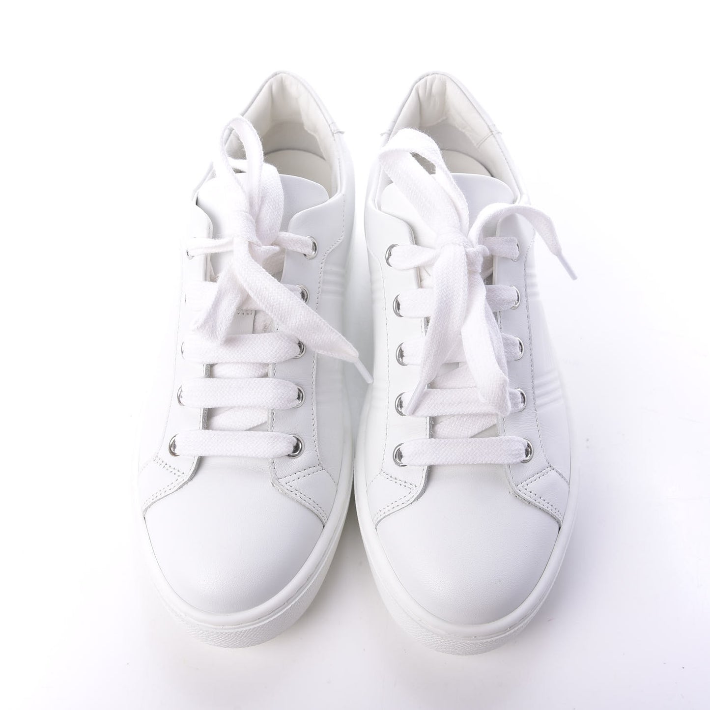Calfskin Womens Avantage Sneakers 37.5 White