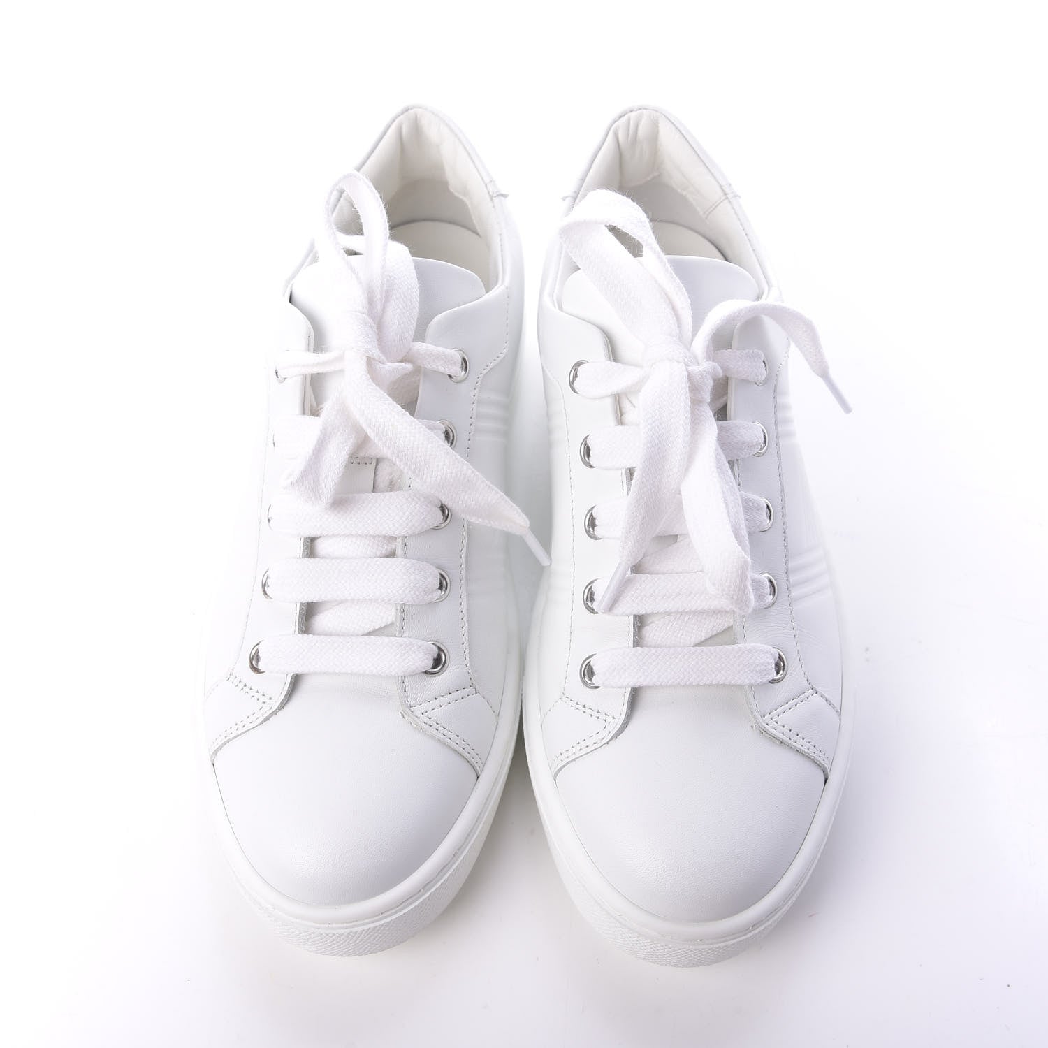 Hermes Calfskin Womens Avantage Sneakers 37.5 White 6 of 12