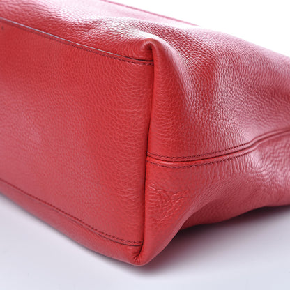Gucci Pebbled Calfskin Medium Soho Chain Shoulder Bag Tabasco Red 9 of 17