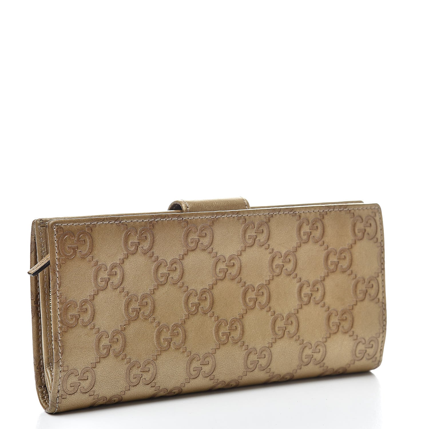 Gucci Metallic Guccissima Abbey Continental Wallet Gold 3 of 11